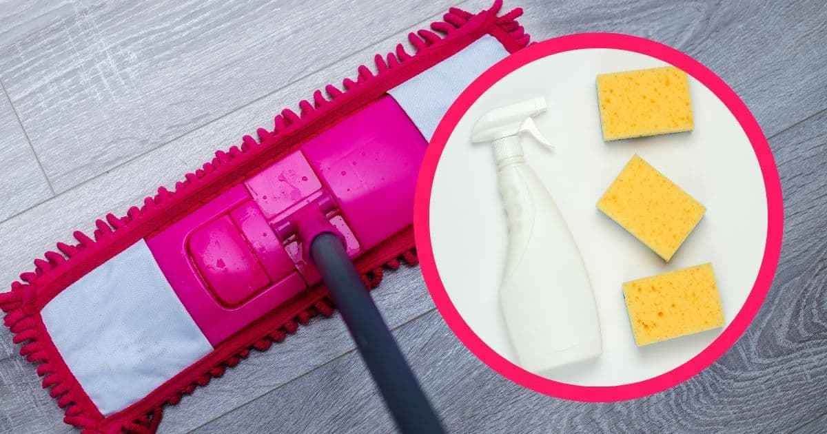 Saiba qual é a mistura mais poderosa para retirar as manchas do chão na hora da limpeza. | Crédito Imagem: edição/projetodemae.com.br.