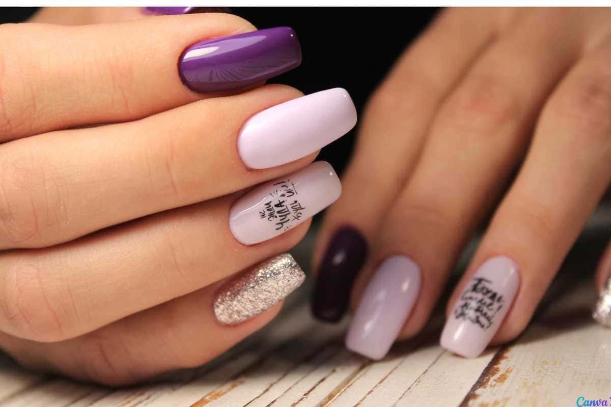 Ideias criativas e combinações de fitas para unhas de gel