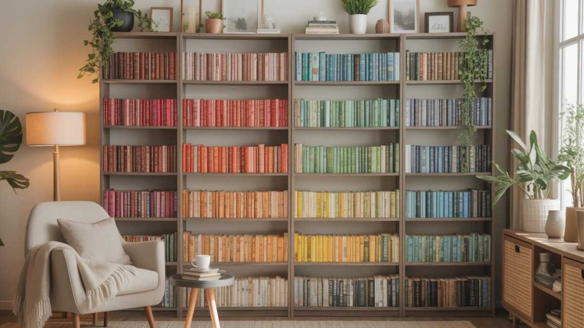 Como organizei meus livros na estante e deixei a sala mais charmosa com soluções práticas e elegantes