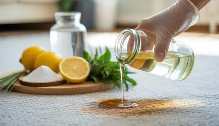Mistura natural para tirar manchas de tapete sem esforço eficaz e prática