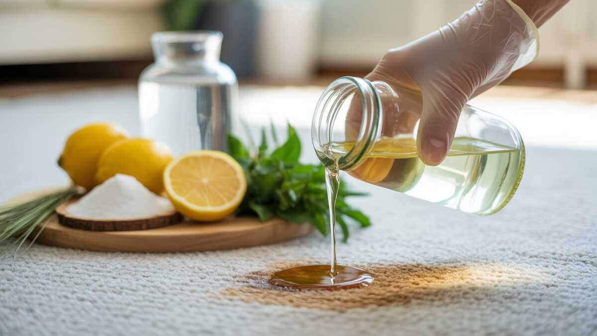 Mistura natural para tirar manchas de tapete sem esforço eficaz e prática