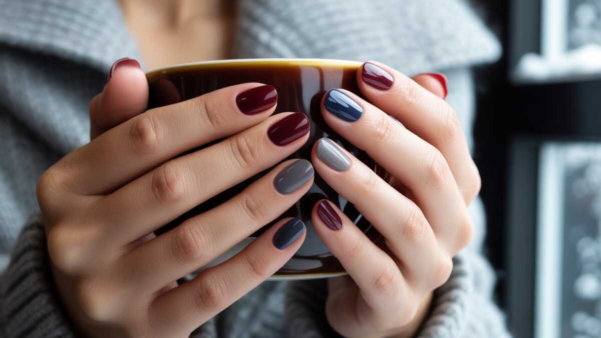 Unhas elegantes no frio com as cores escuras que estão em alta agora para arrasar no inverno